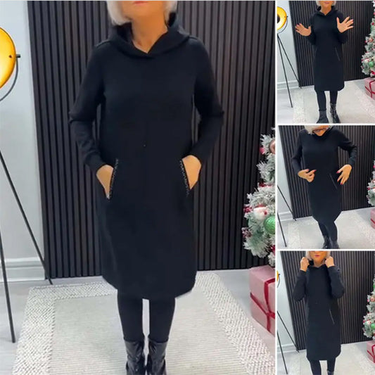 Women's Casual Loose Pullover Hoodie Dress