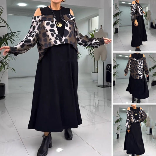 Women's Unique Cold Shoulder Overlay Dress
