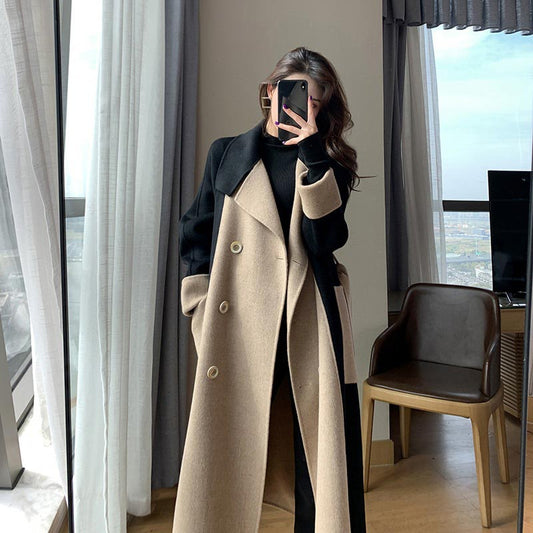 Superior Temperament Color Patch Tweed Coat(50% OFF)