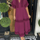 2024 Women's V-Neck Boho Maxi Dress