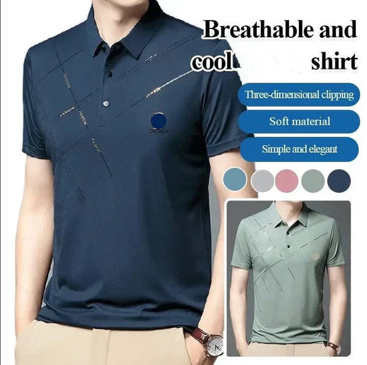 🎁Hot Sale 55% OFF⏳Men's Ice Silk Stretch Shirt,Cool & Comfortable👕
