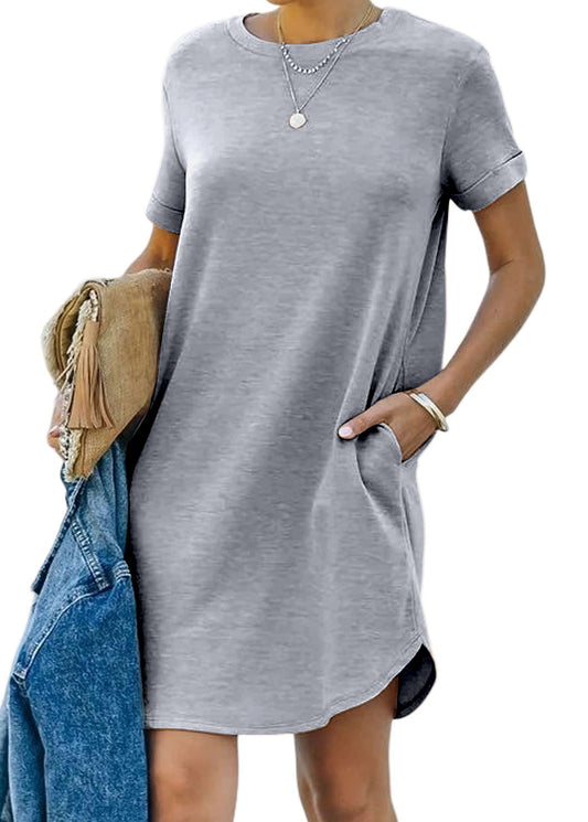 Women's Casual Short Sleeve T Shirt Dress（50% OFF）