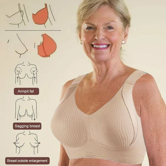 💕Women's Ribbed Push Up Adjustable Wireless Bra