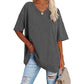 Women's Casual Loose V-neck T-shirt👚