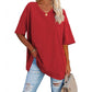 Women's Casual Loose V-neck T-shirt👚