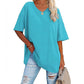Women's Casual Loose V-neck T-shirt👚