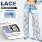 ⏳Time-limited Special⏰High Waisted Lace Splicing Jeans