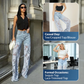 ⏳Time-limited Special⏰High Waisted Lace Splicing Jeans
