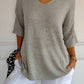 💖50% OFF💖Solid Color Knitted V-neck Top
