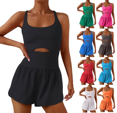 Women Athletic Romper One-piece Jumpsuit Shorts（50% OFF）