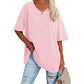 Women's Casual Loose V-neck T-shirt👚
