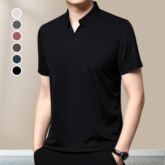 🎉Hot Sale👕Men's Casual Lapel Breathable Wrinkle-free T-shirt