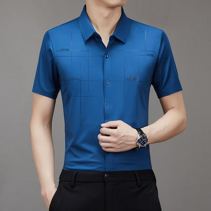 🌹Mother's Day Promotion 🎁💨Men's Ice Silk Business Shirt👚Wrinkle-Free Iron-Free🔥
