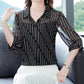Women's Thin Chiffon Striped Sunscreen Top（50% OFF）