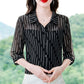 Women's Thin Chiffon Striped Sunscreen Top（50% OFF）