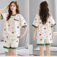 🎁Cute Cartoon Printed Loose Cozy Loungewear Set with Built-in Bra Pads