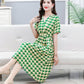 Women's Elegant V-neck Drawstring Waist Dress（50% OFF）
