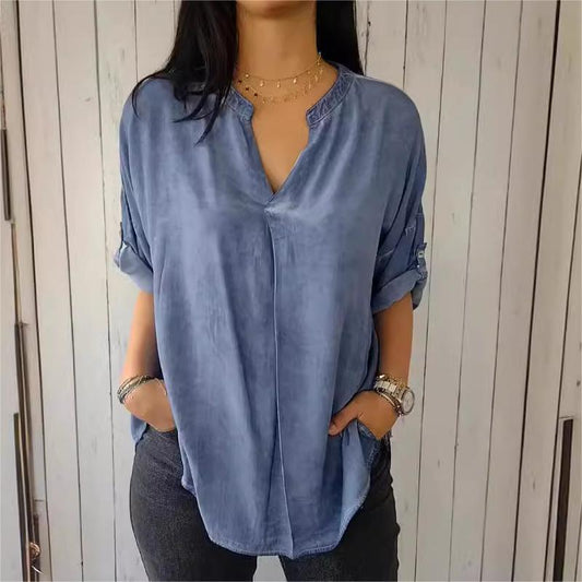 Get 50% Off Now 🌟Casual Breathable Solid Color V-Neck Top