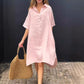 Oversized Shirt Midi Dress with Pocket