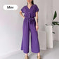 Women's V-Neck Short Sleeve Casual Jumpsuit