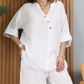 Women's Casual Cotton Linen Two-Piece Set（50% OFF）