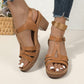 🔥Open-Toe Cutout Block Sandals with Buckle Strap✨