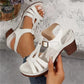 🔥Open-Toe Cutout Block Sandals with Buckle Strap✨