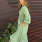 Women's V-Neck Waisted Dress with Irregular Hem