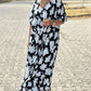 Women’s Trendy Print Loose Fit V Neck Long Dress