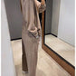 Autumn new style two-piece knitted button jacket and pants set for women