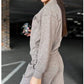 Autumn new style two-piece knitted button jacket and pants set for women