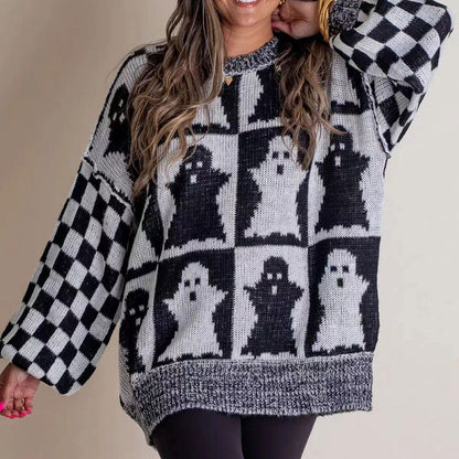 2024 Halloween Checkered Sweater（50% OFF）