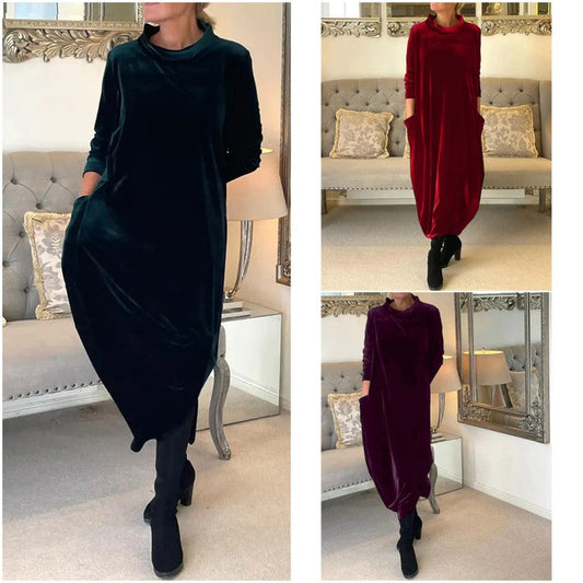 New Slimming Long Dress With Round Neck（50% OFF）