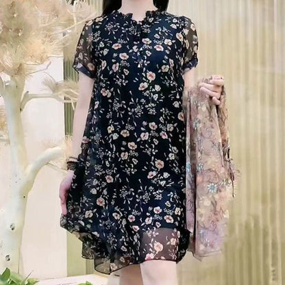 Women's Sweet Floral Plus Size Dress