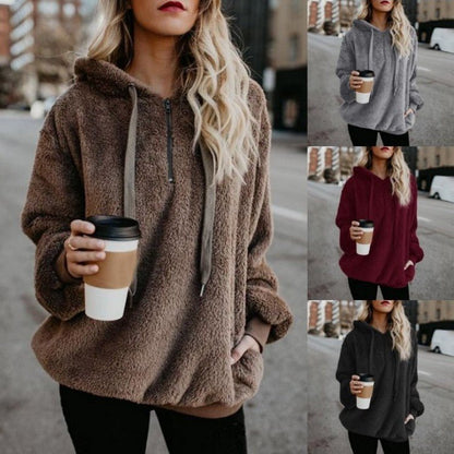 Fashion Warm Casual Loose Hooded Sweatshirt（50% OFF）