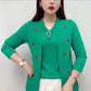 Women's Elegant Embroidered Flowers V-Neck Top（50% OFF）