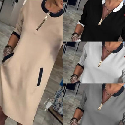 Women’s Trendy Casual V Neck 3/4 Sleeve Dress（50% OFF）