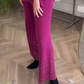 Casual Knitted 2-Piece Set with Rhinestone Decor