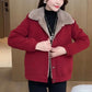 Women’s Versatile Thickened Plush-lined Warm Parka Jacket（Free Shipping）