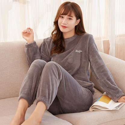 Women’s Loose Warm Coral Plush Pajamas Set（50% OFF）