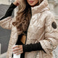 Women's Hooded Patchwork Cotton Jacket for Autumn & Winter
