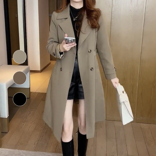 Elegant Women's Plush-Lined High-Grade Trench Coat（50% OFF）