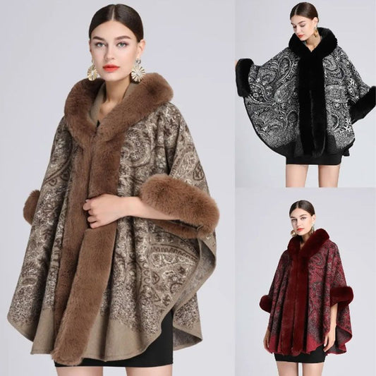 Women's Fall and Winter Oversized Hooded Shawl Jacket