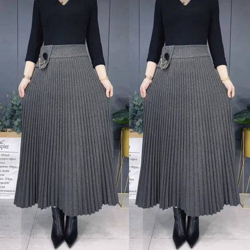 Pleated A-Line Skirt