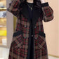 Women's Winter Lapel Plaid Mid-Length Tweed Coat（50% OFF）