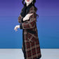 Women's Winter Lapel Plaid Mid-Length Tweed Coat（50% OFF）