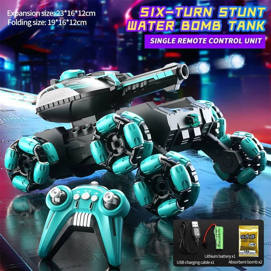 🔥Remote Control Six-Wheel Tank - Transformable for Battle🏎️