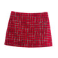 Warm Plaid Blazer and High-Waisted Skort 2 PCS Set（50% OFF）
