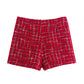 Warm Plaid Blazer and High-Waisted Skort 2 PCS Set（50% OFF）