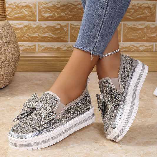 ✨Women's Rhinestones Slip-On Bow Sneakers